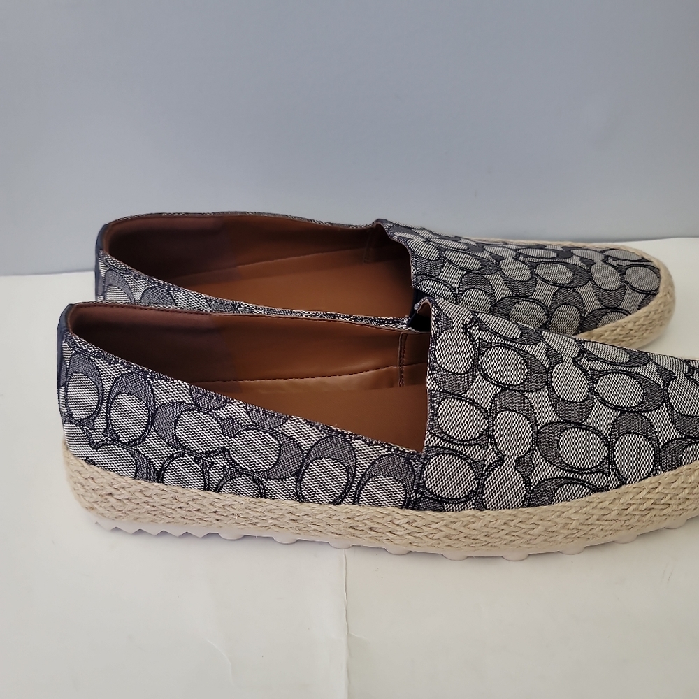 COACH Men's COACH Signature Jacquard Logo Print Espadrilles - Picture 8 of 14